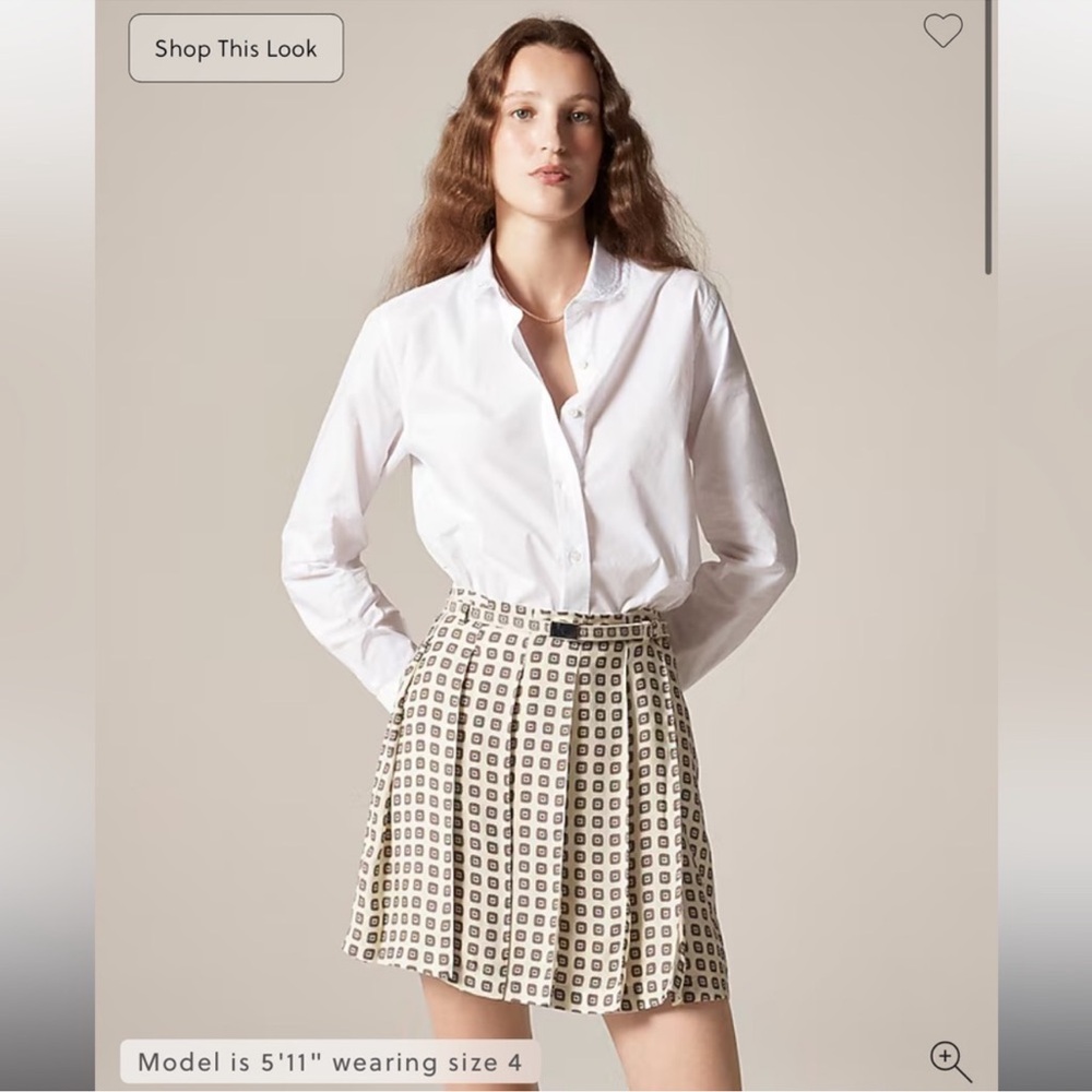 J.Crew Jules lace-collar shirt in cotton poplin
